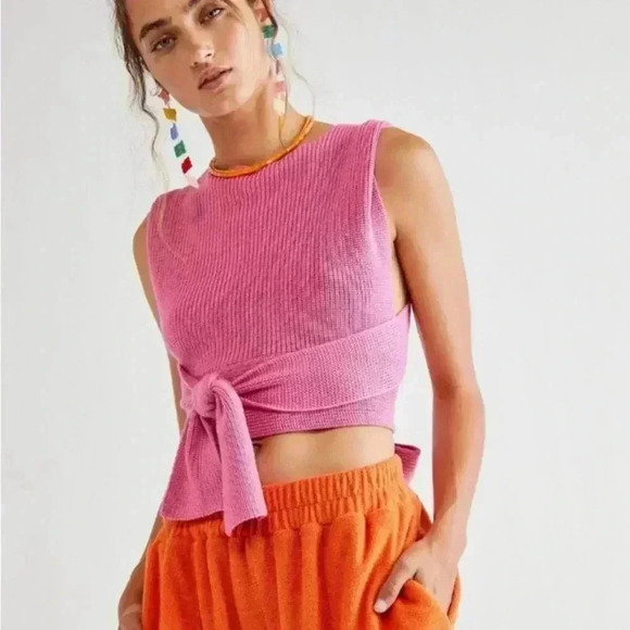 Free People Tops - FP BEACH orchid convertible open back wrap sweater pink XS